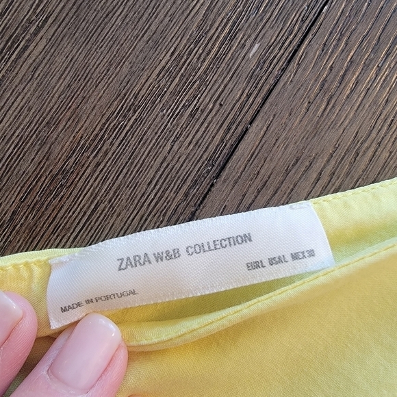 Zara Yellow One Shoulder Ruffle Top L - Picture 7 of 11